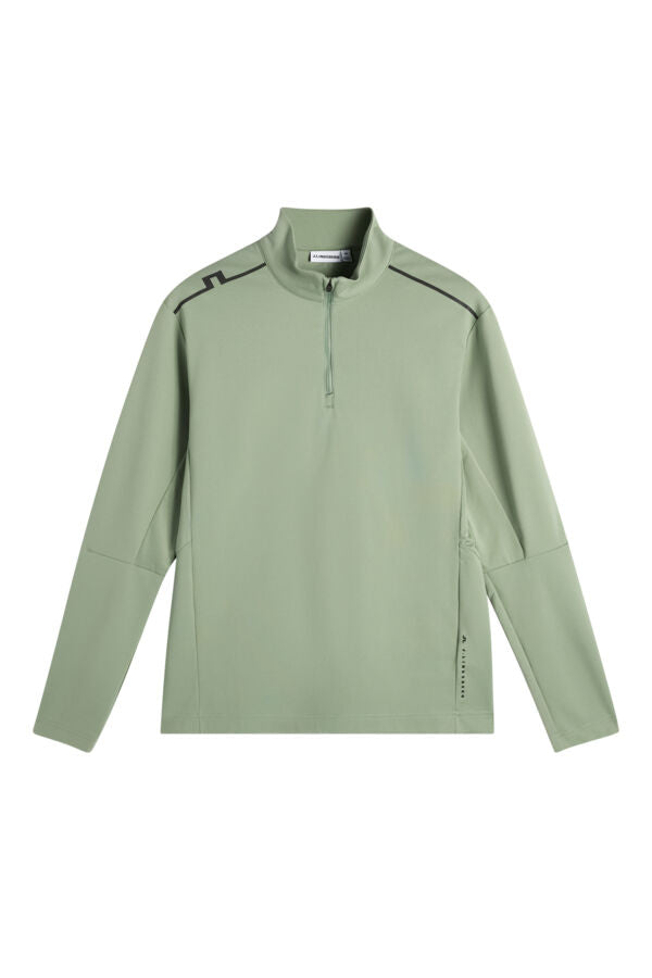 Leon Quarter Zip Mid Layer / Hedge Green