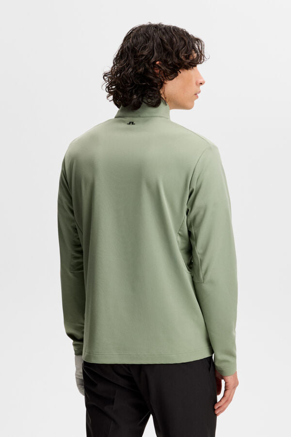 Leon Quarter Zip Mid Layer / Hedge Green
