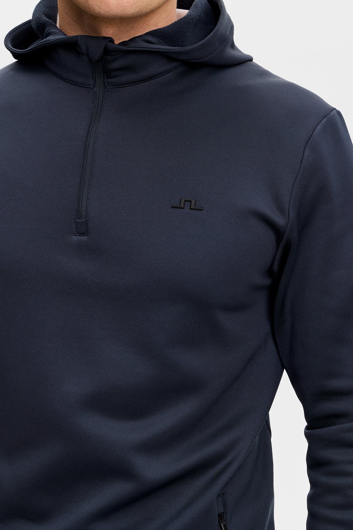 Aerial Quarter Zip Hood in JL Navy by J.Lindeberg