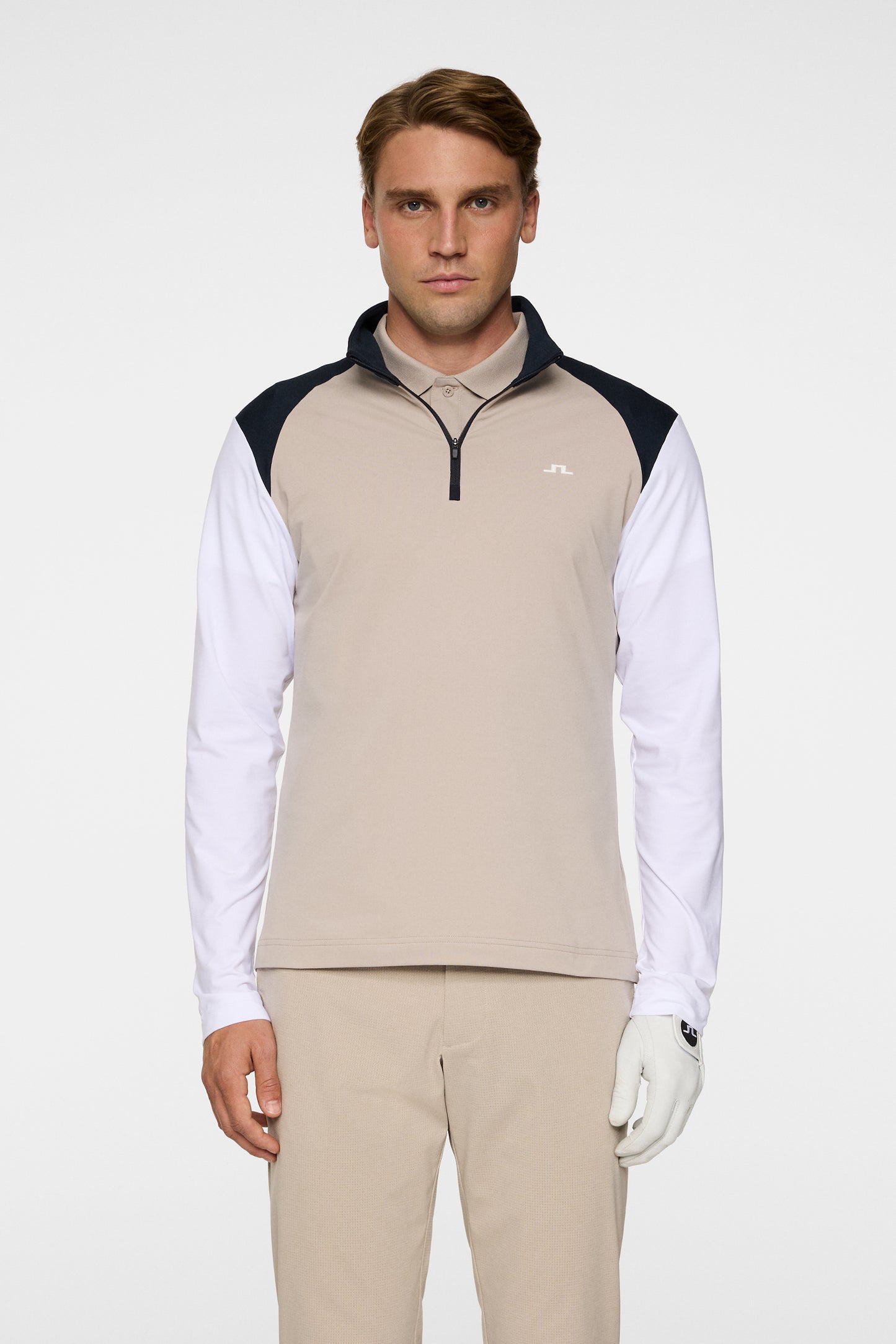 Sasha Mid Layer in Oyster Brown by J.Lindeberg