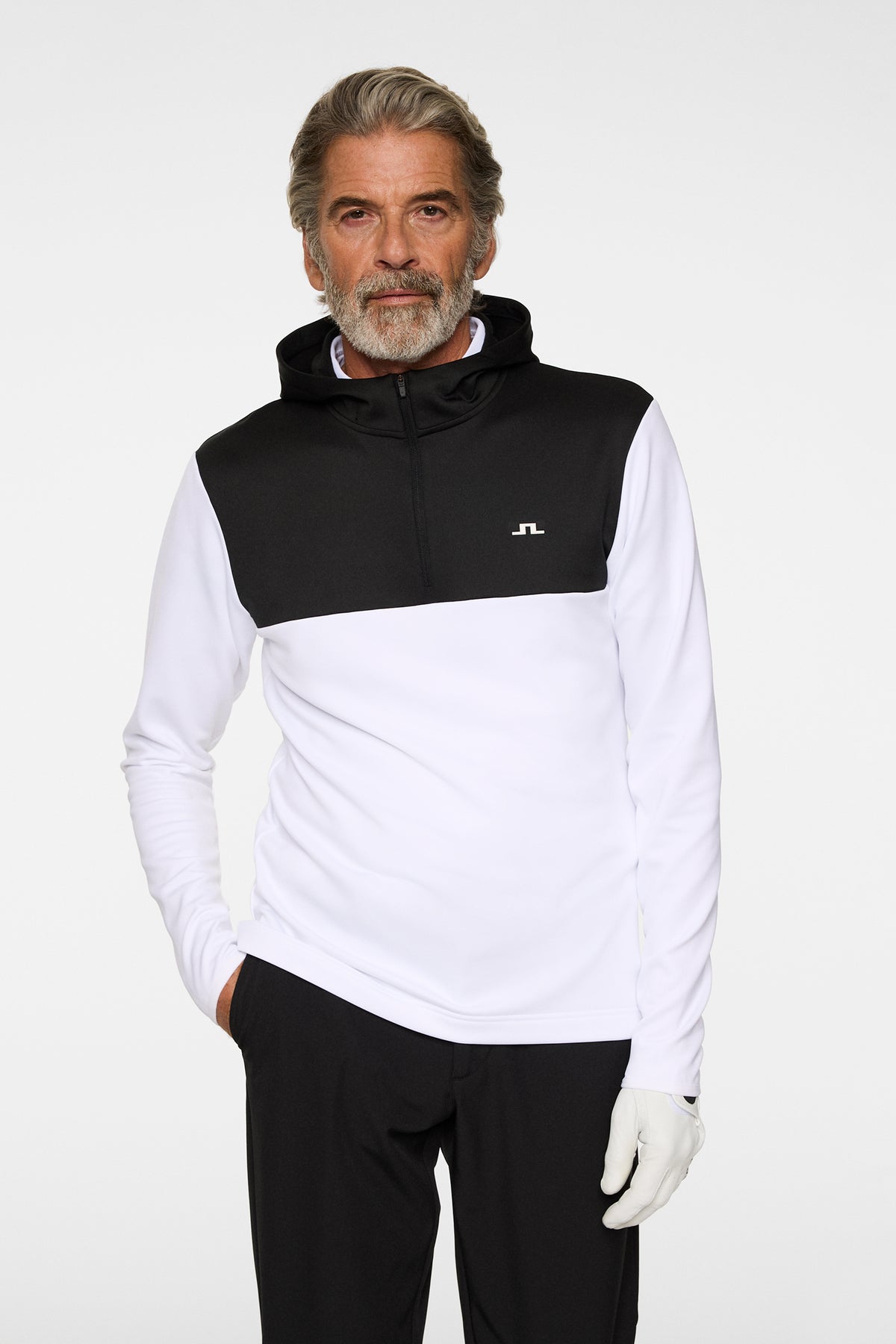 Banks Zip Hood in White by J.Lindeberg