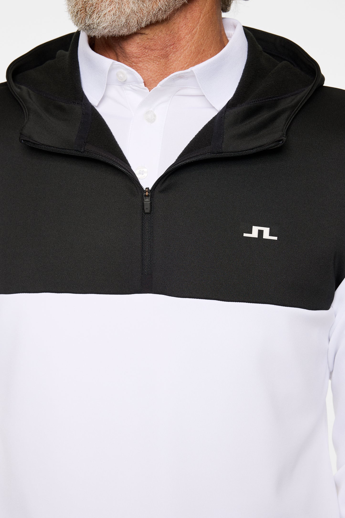 Banks Zip Hood in White by J.Lindeberg