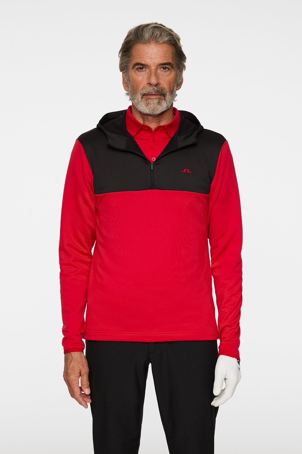 Banks Zip Hood in Barbados Cherry by J.Lindeberg