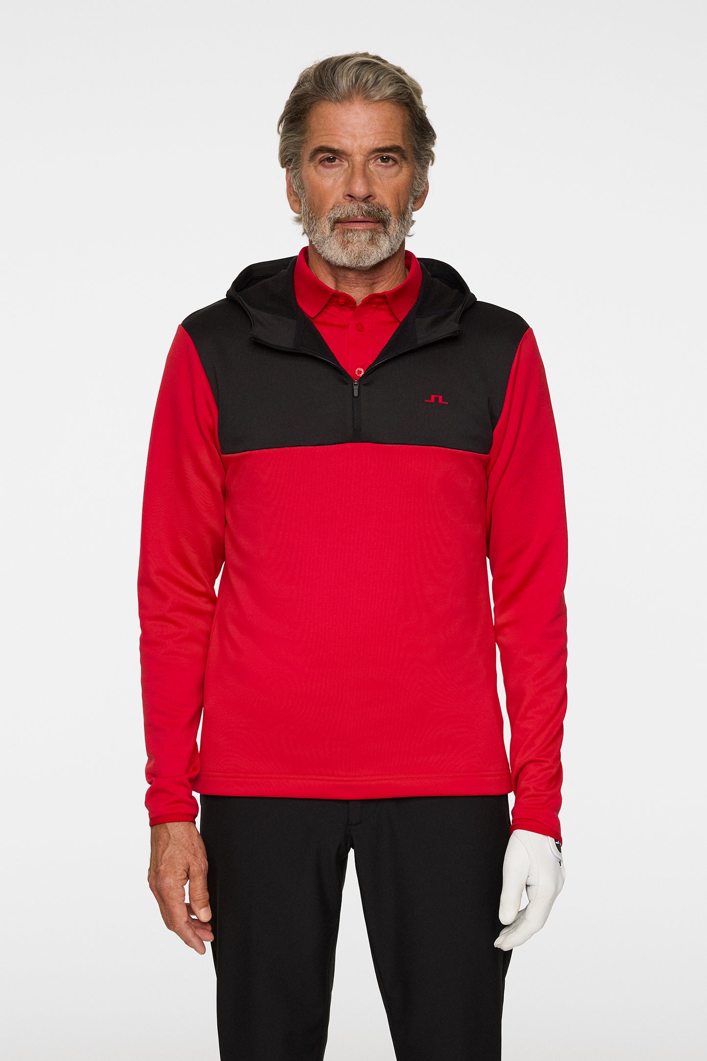 Banks Zip Hood in Barbados Cherry by J.Lindeberg