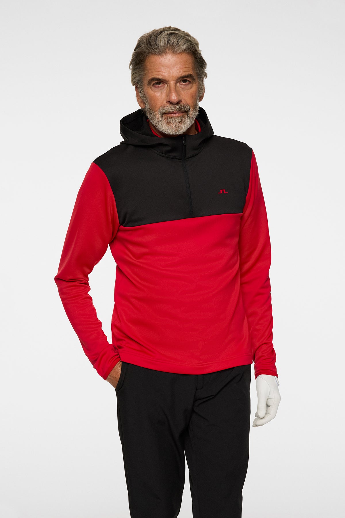 Banks Zip Hood in Barbados Cherry by J.Lindeberg