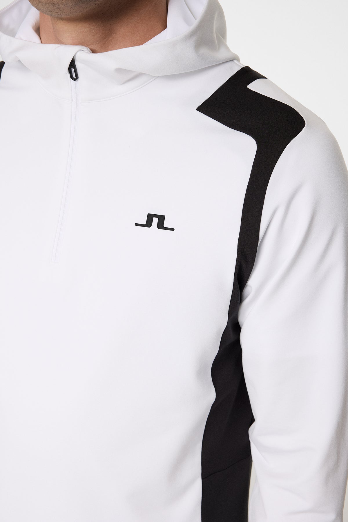 Lukas Quarter Zip Hood in White by J.Lindeberg