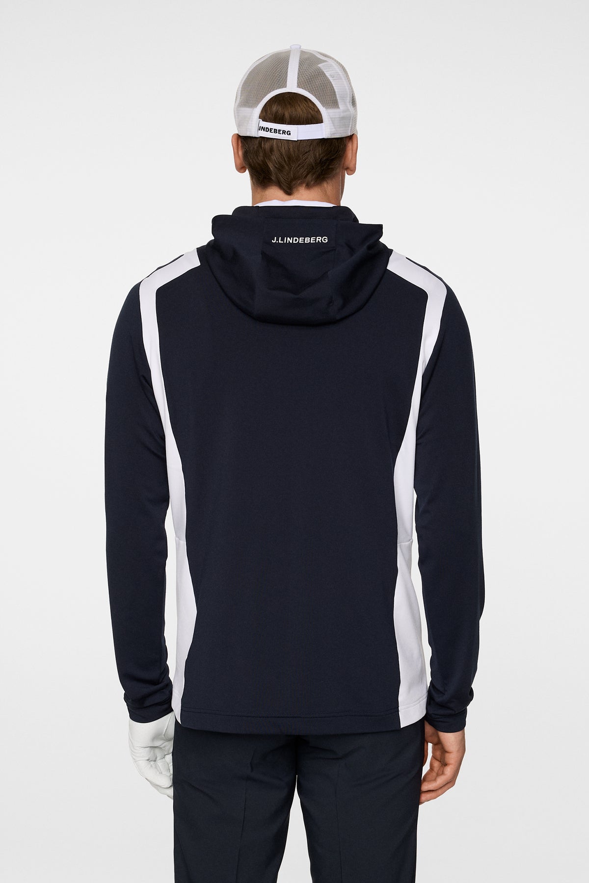 Lukas Quarter Zip Hood in JL Navy by J.Lindeberg