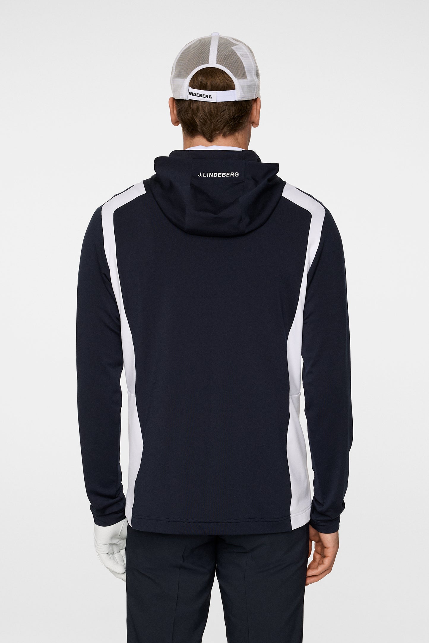 Lukas Quarter Zip Hood in JL Navy by J.Lindeberg