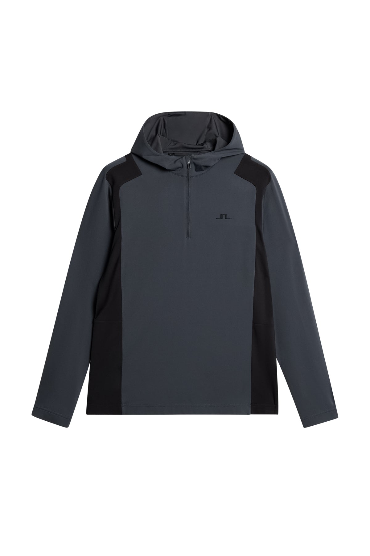 Lukas Quarter Zip Hood in Asphalt by J.Lindeberg