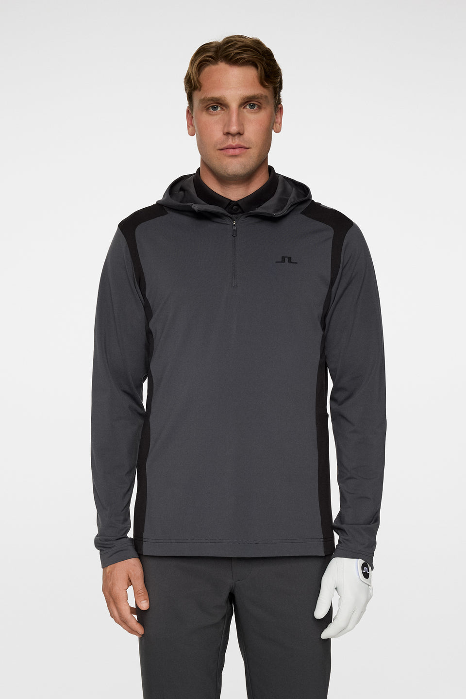 Lukas Quarter Zip Hood / Asphalt