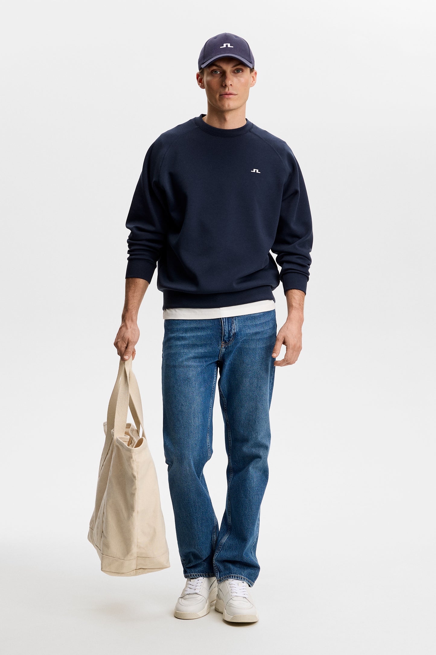 Finn Crew Neck in JL Navy by J.Lindeberg