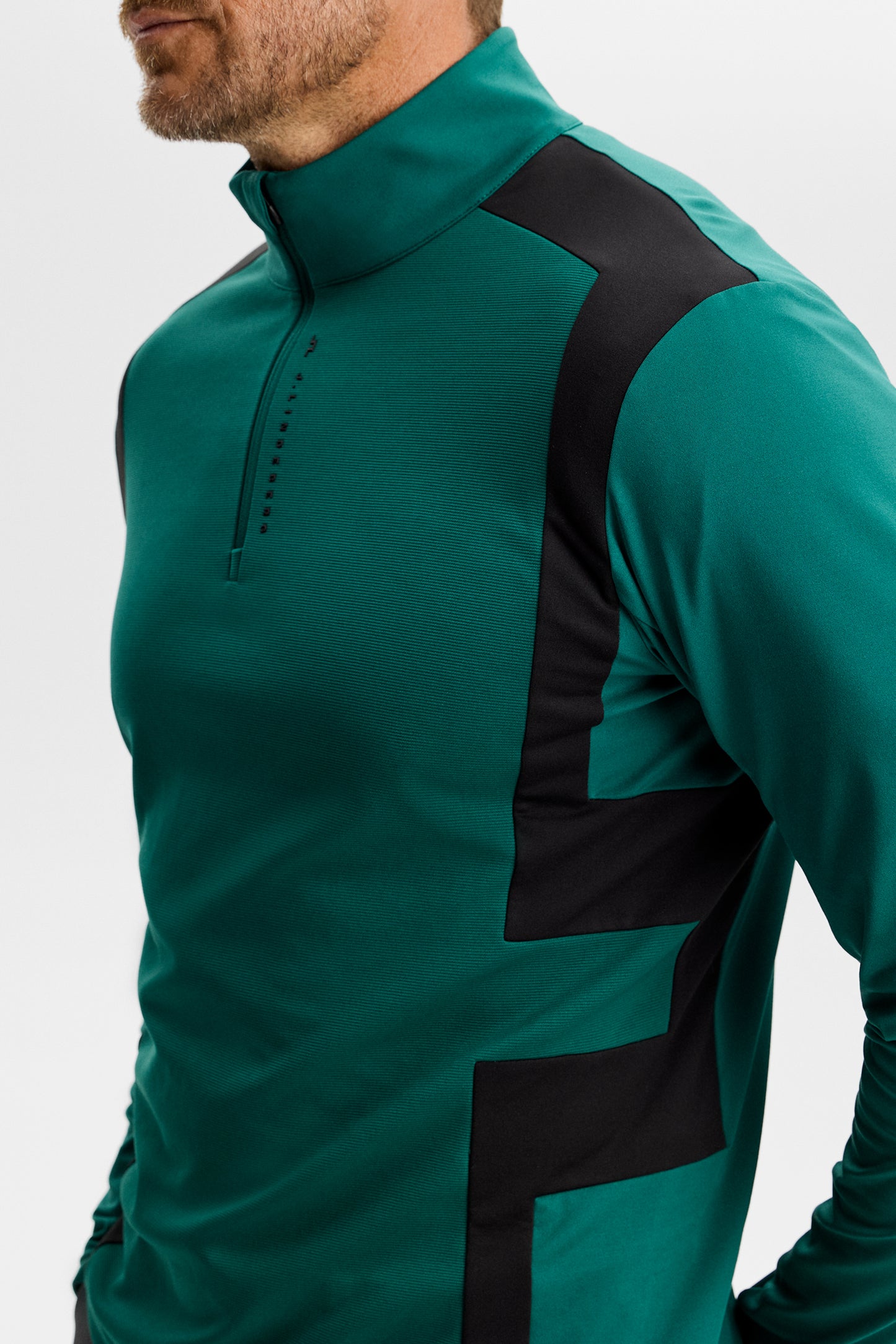 Finn Quarter Zip Mid Layer in Forest Biome by J.Lindeberg