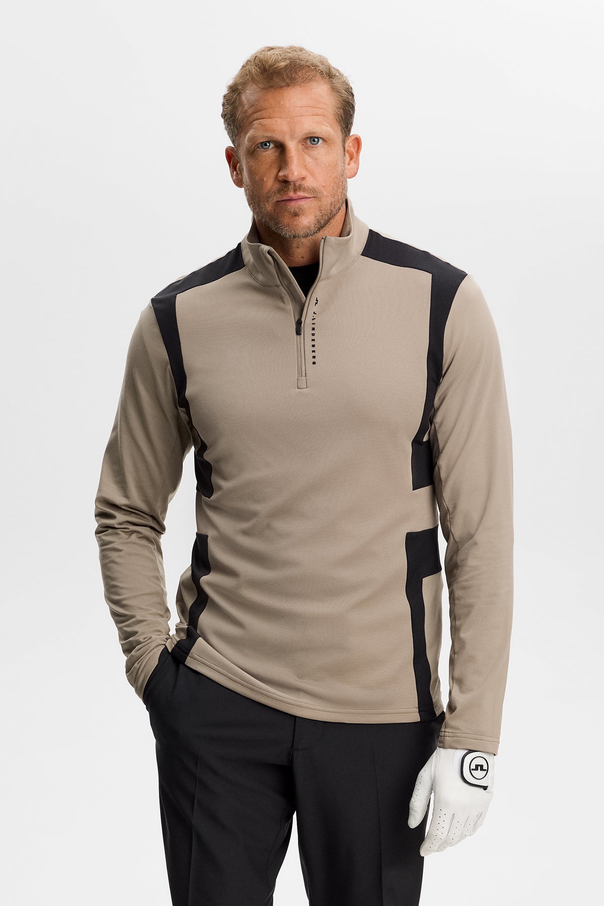 Finn Quarter Zip Mid Layer in Brindle by J.Lindeberg