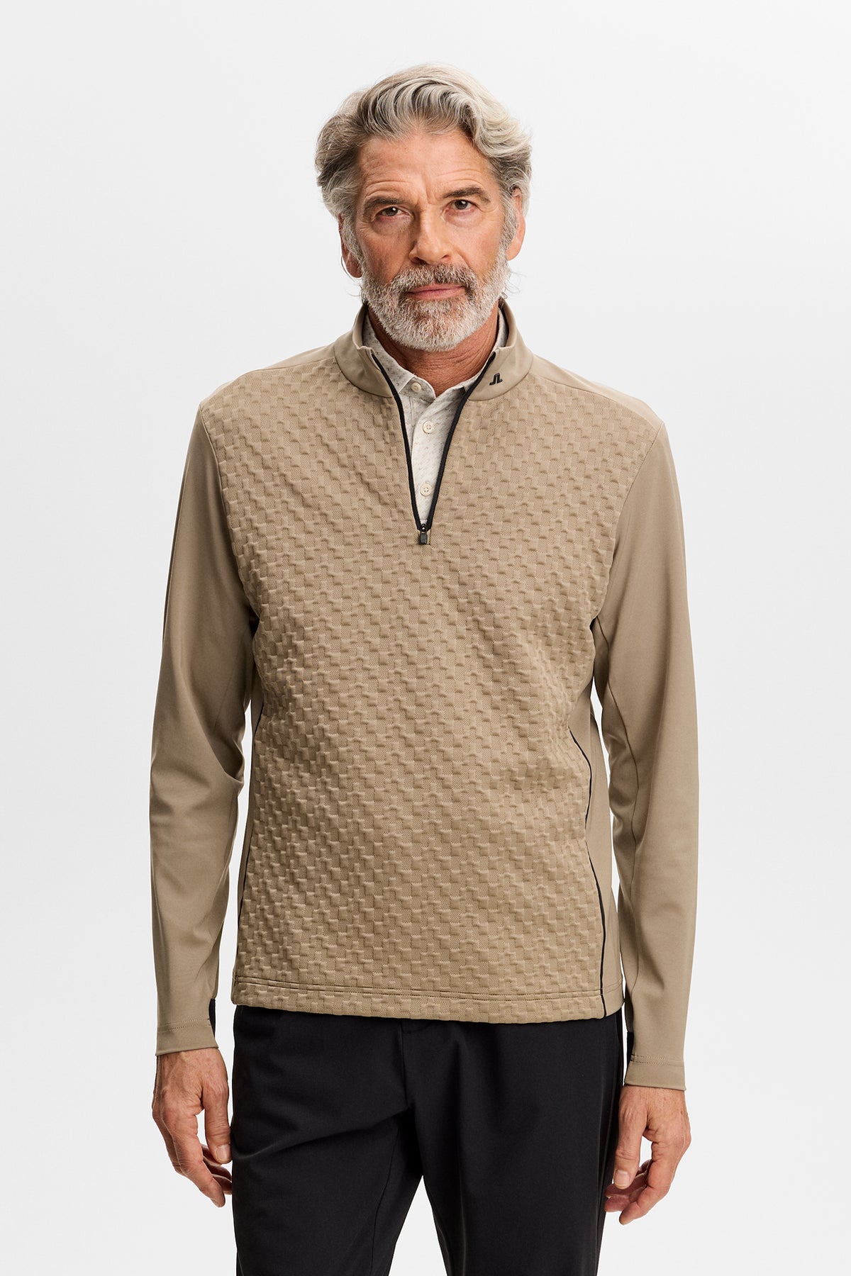Lassy Quarter Zip Mid layer in Brindle by J.Lindeberg