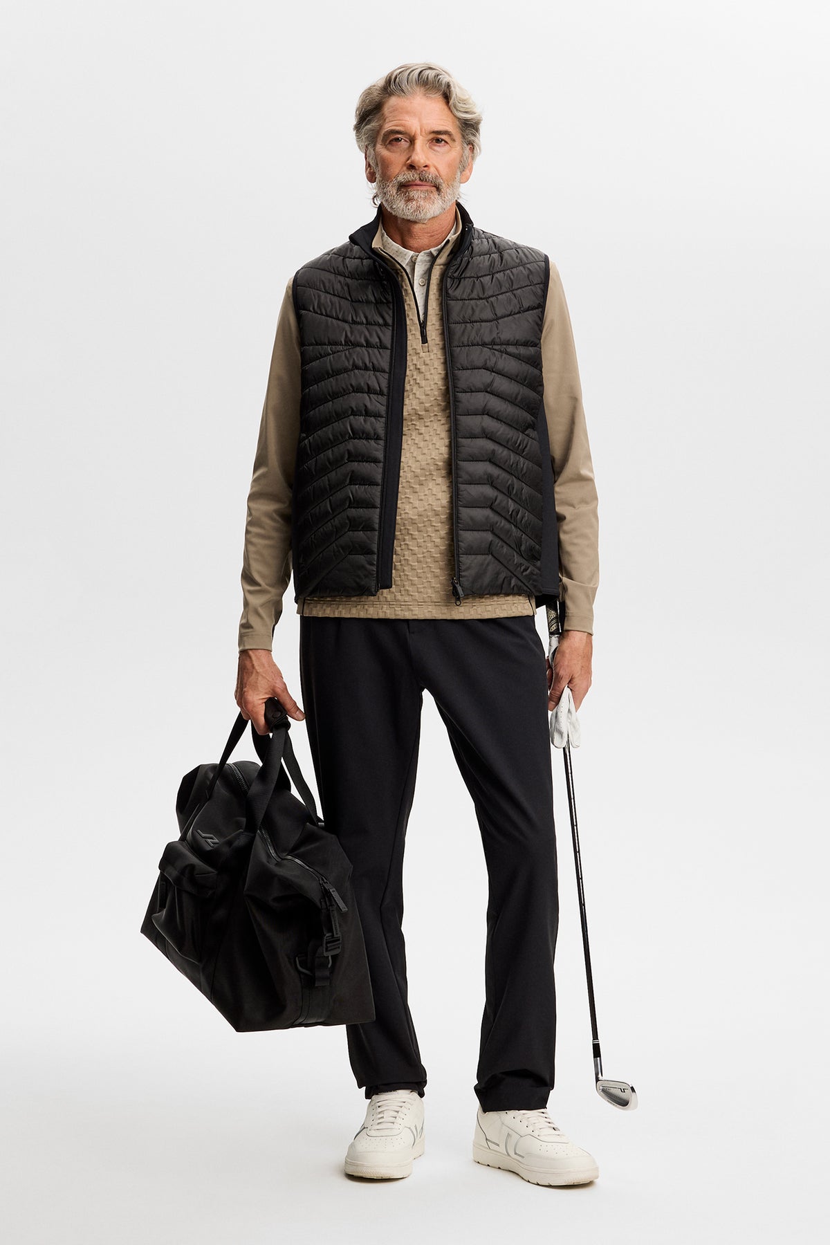 Lassy Quarter Zip Mid layer in Brindle by J.Lindeberg