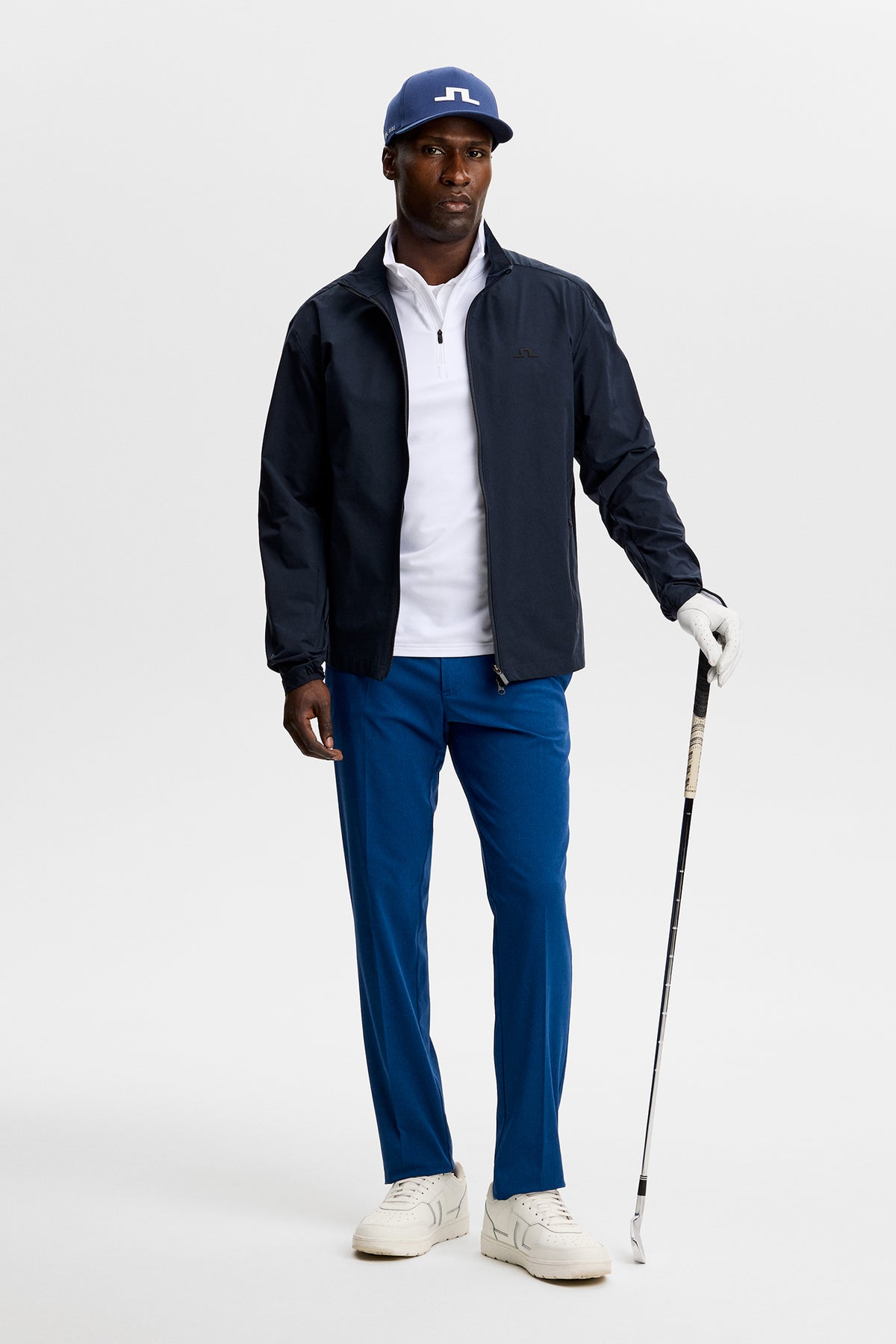 Keaton Quarter Zip Mid Layer in White by J.Lindeberg