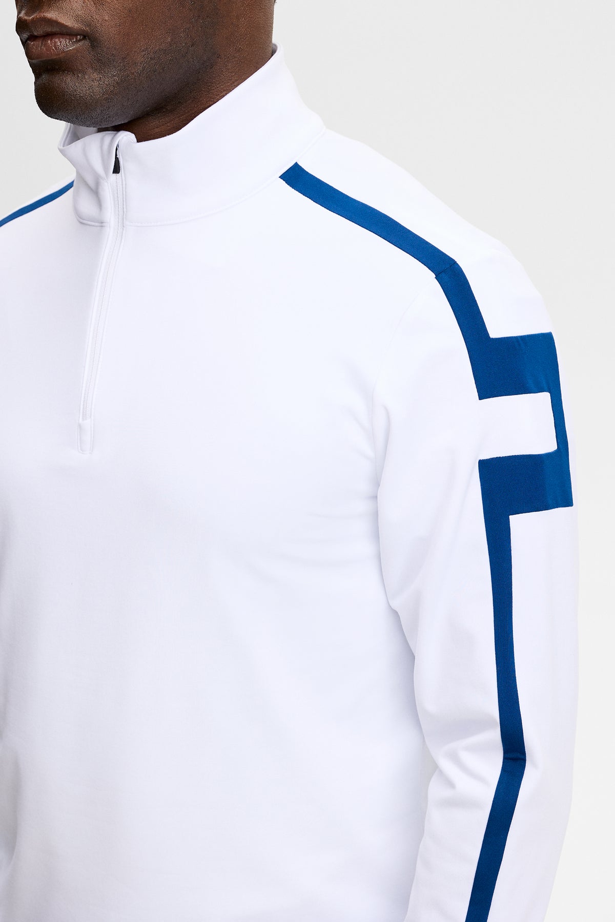 Keaton Quarter Zip Mid Layer in White by J.Lindeberg