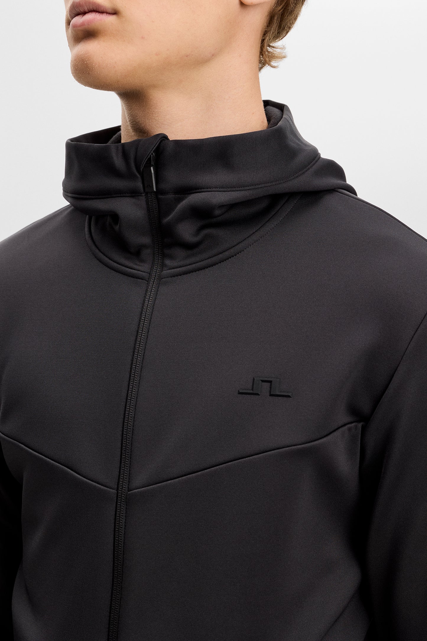 Maclean Zip Hood in Black by J.Lindeberg
