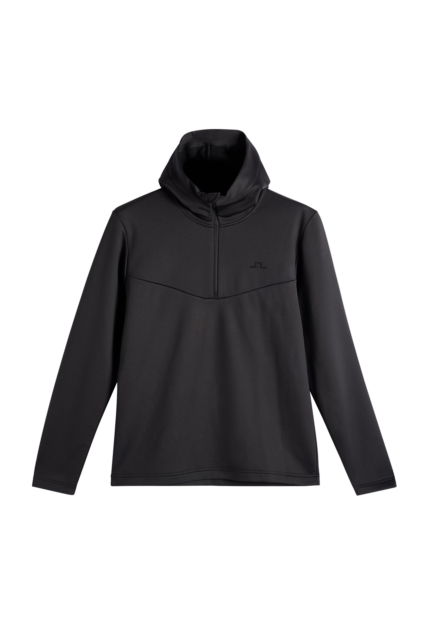 Maclean Quarter Zip Hood in Black by J.Lindeberg