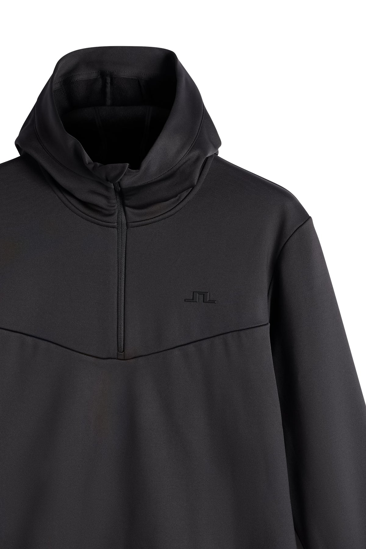 Maclean Quarter Zip Hood in Black by J.Lindeberg