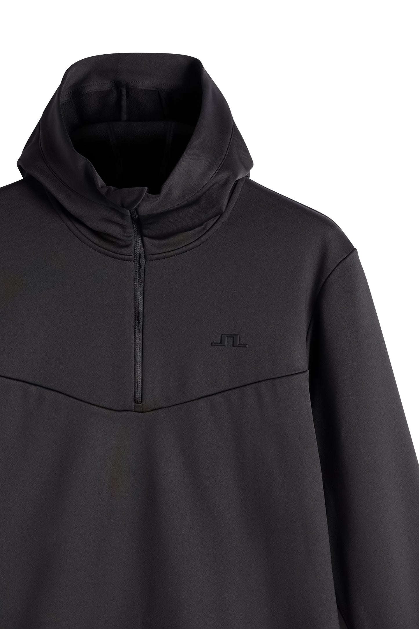 Maclean Quarter Zip Hood in Black by J.Lindeberg