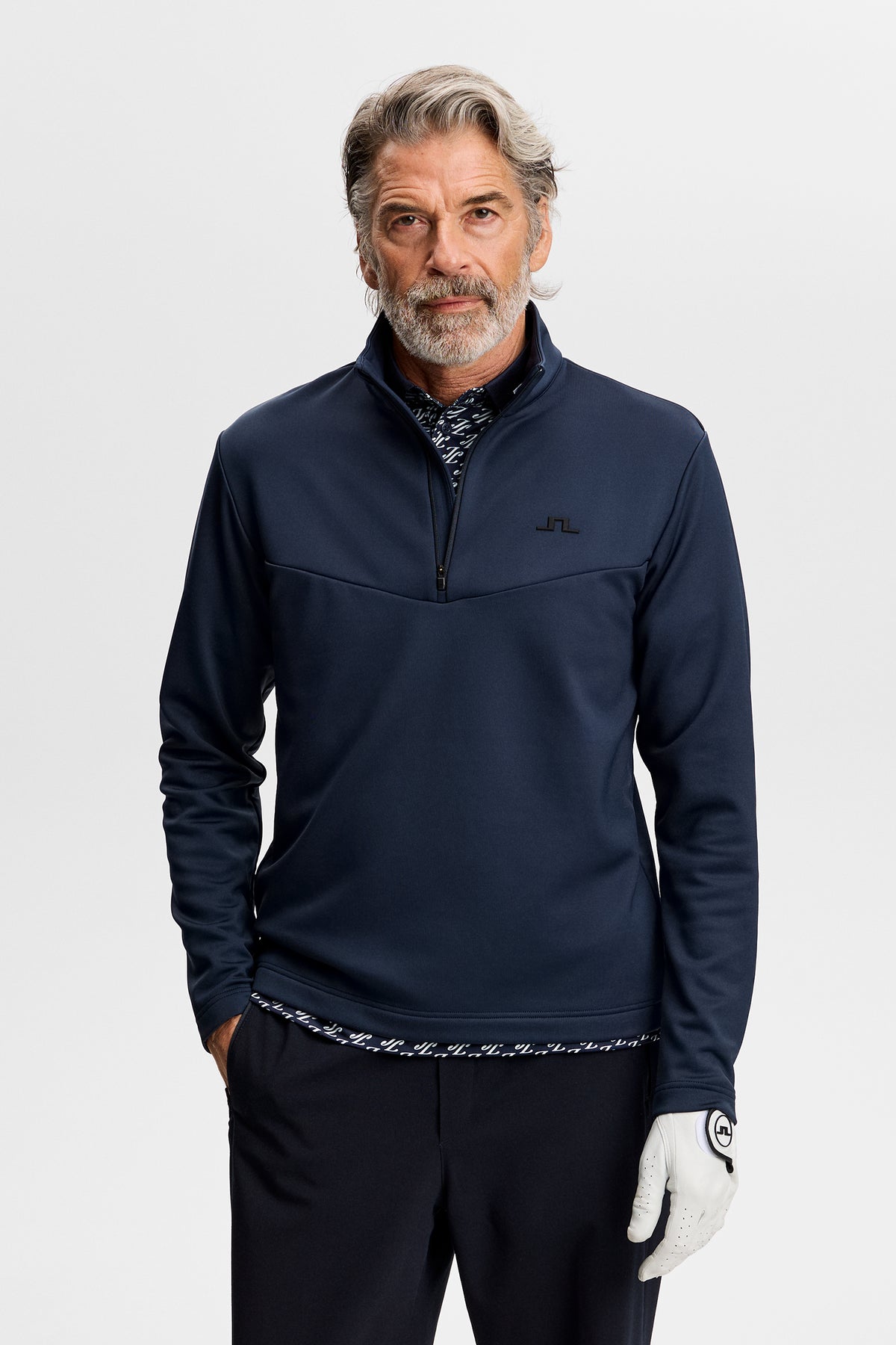 Maclean Quarter Zip Mid Layer in JL Navy by J.Lindeberg