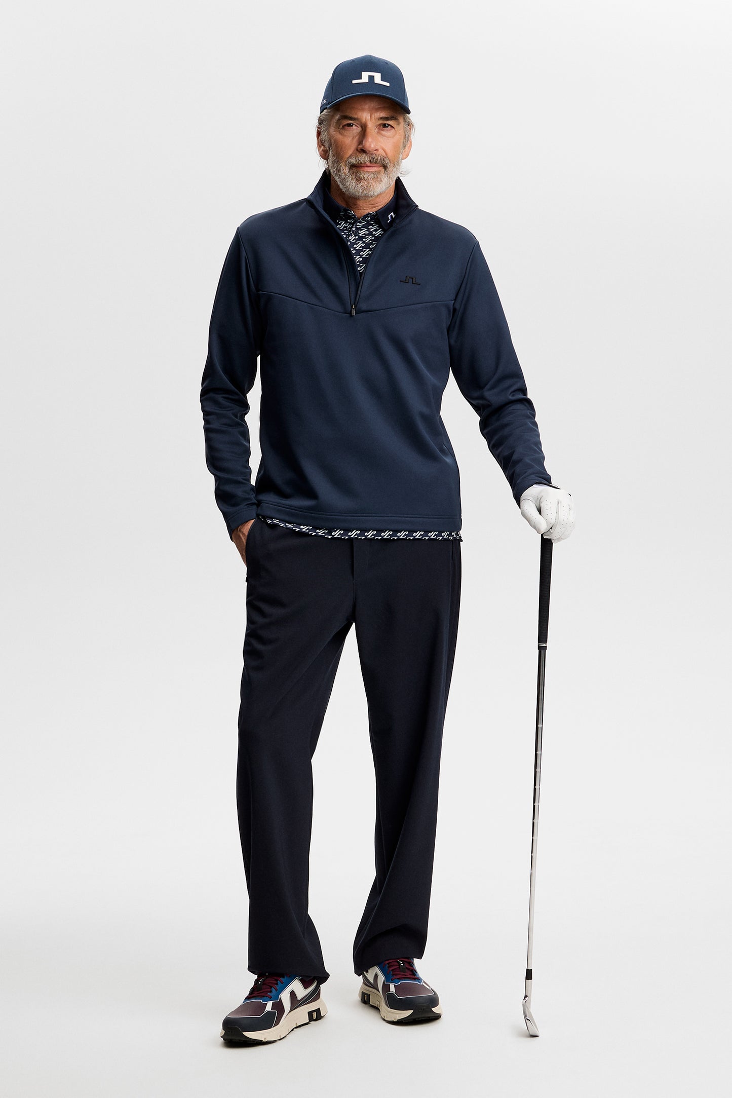 Maclean Quarter Zip Mid Layer in JL Navy by J.Lindeberg