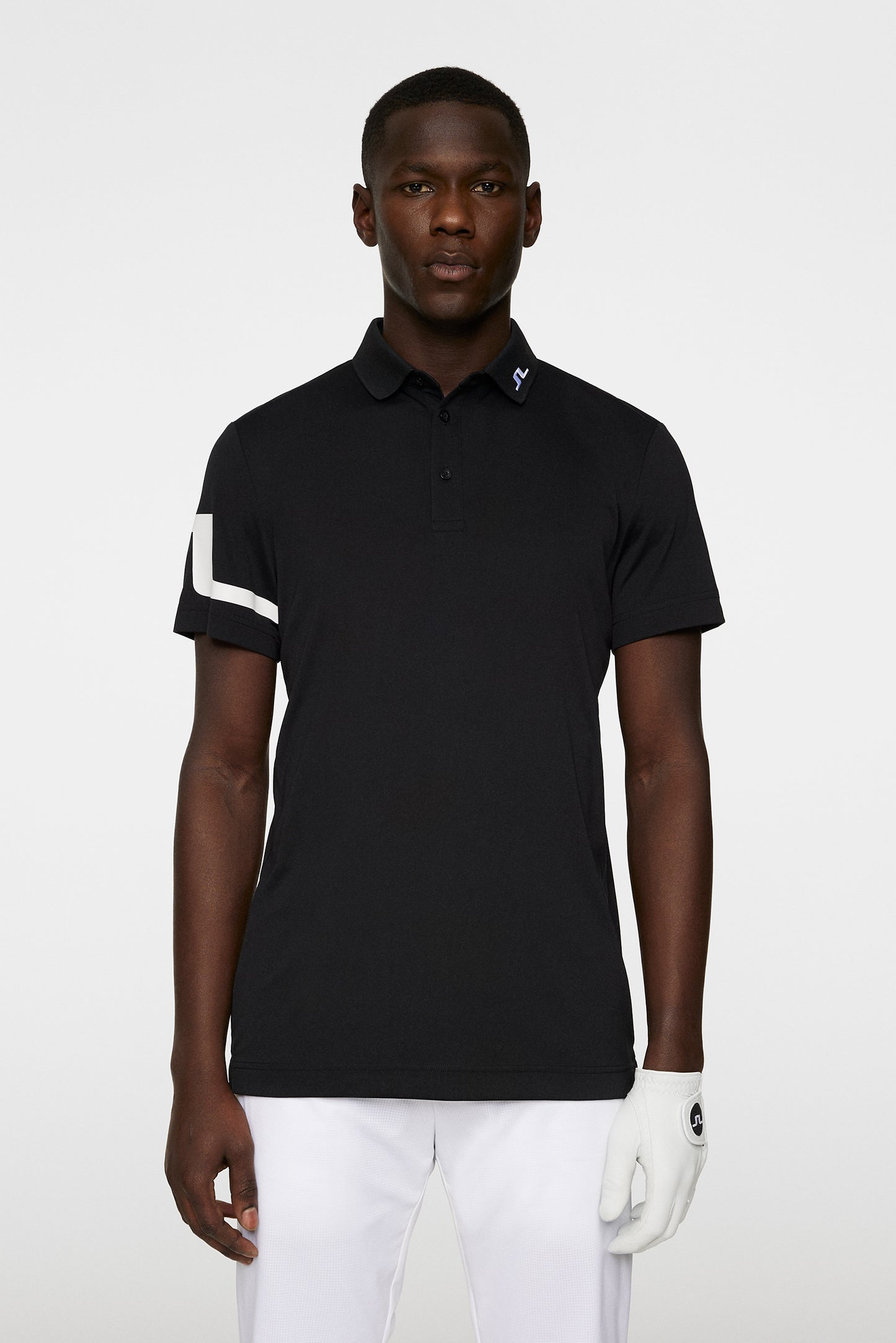Heath Regular Fit Golf Polo in Black by J.Lindeberg