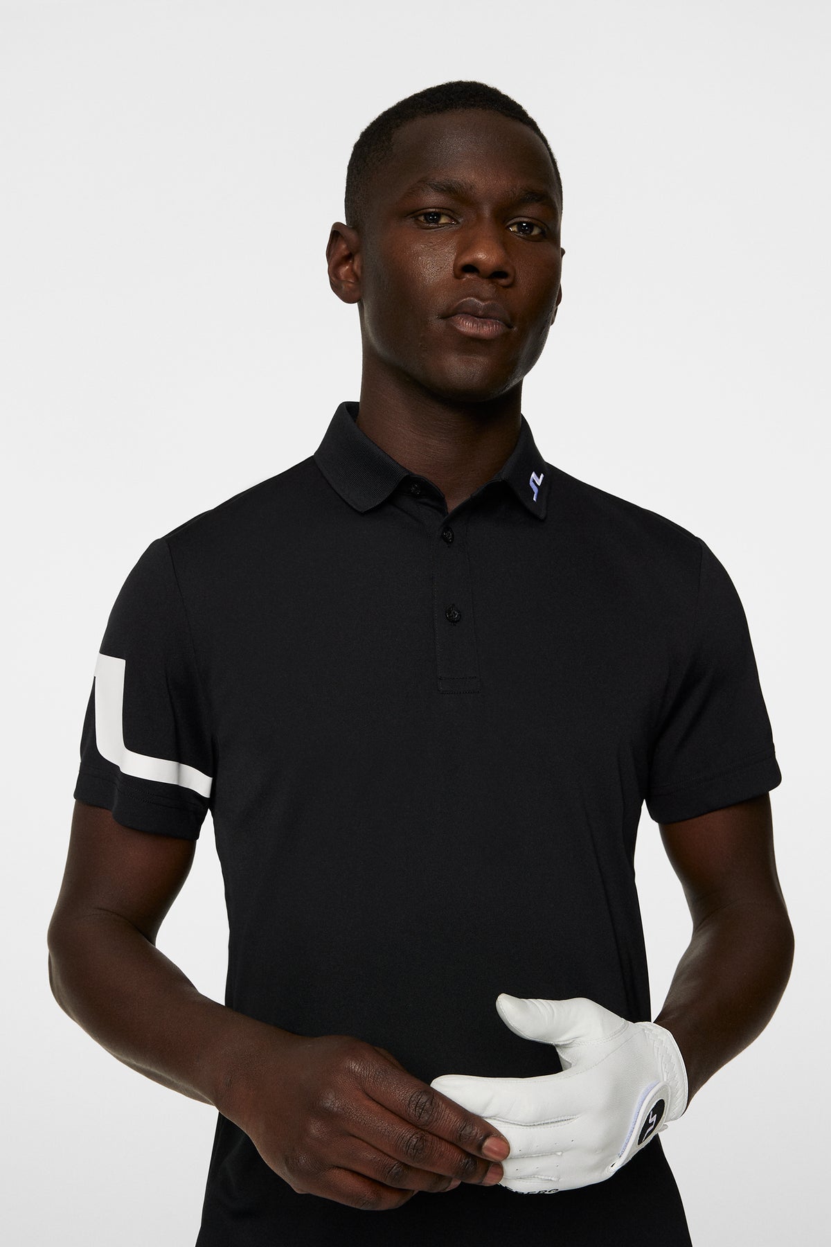 Heath Regular Fit Golf Polo in Black by J.Lindeberg