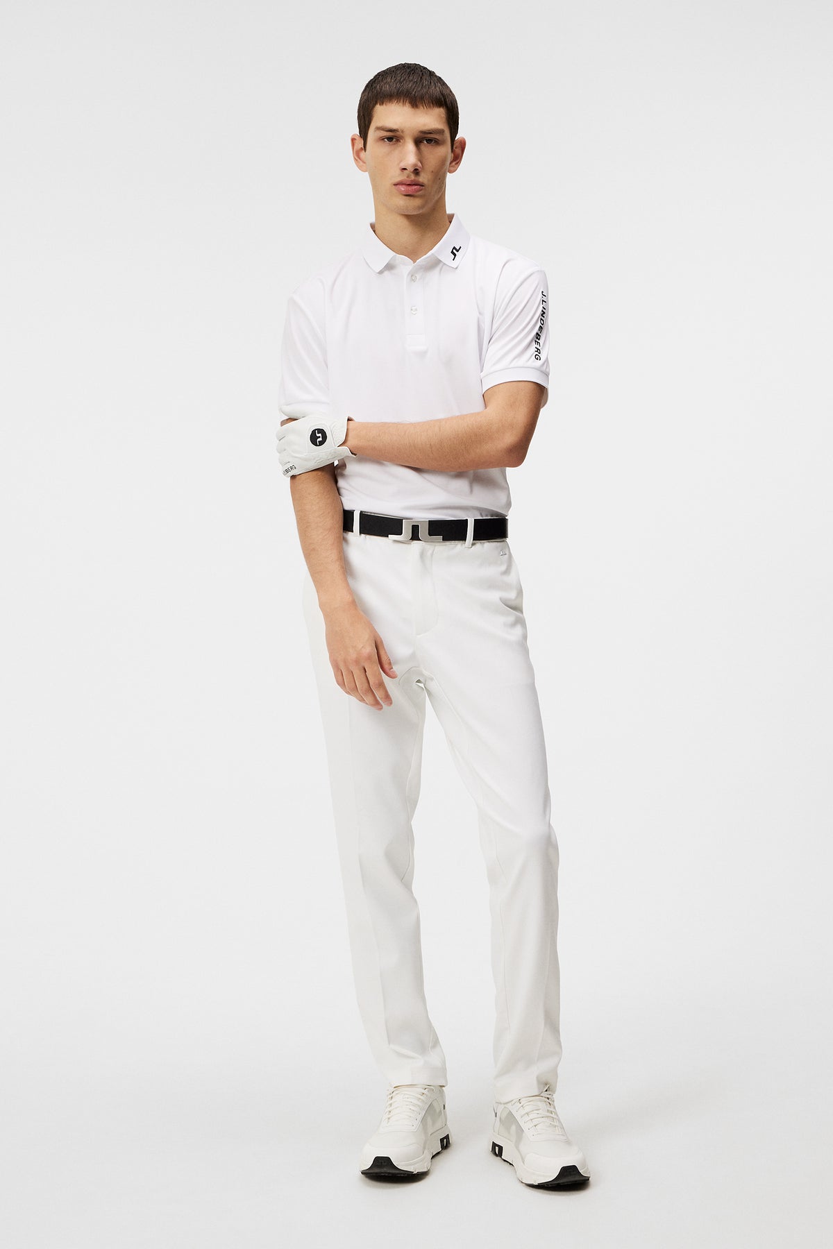 Tour Tech Reg Fit Golf Polo in White by J.Lindeberg