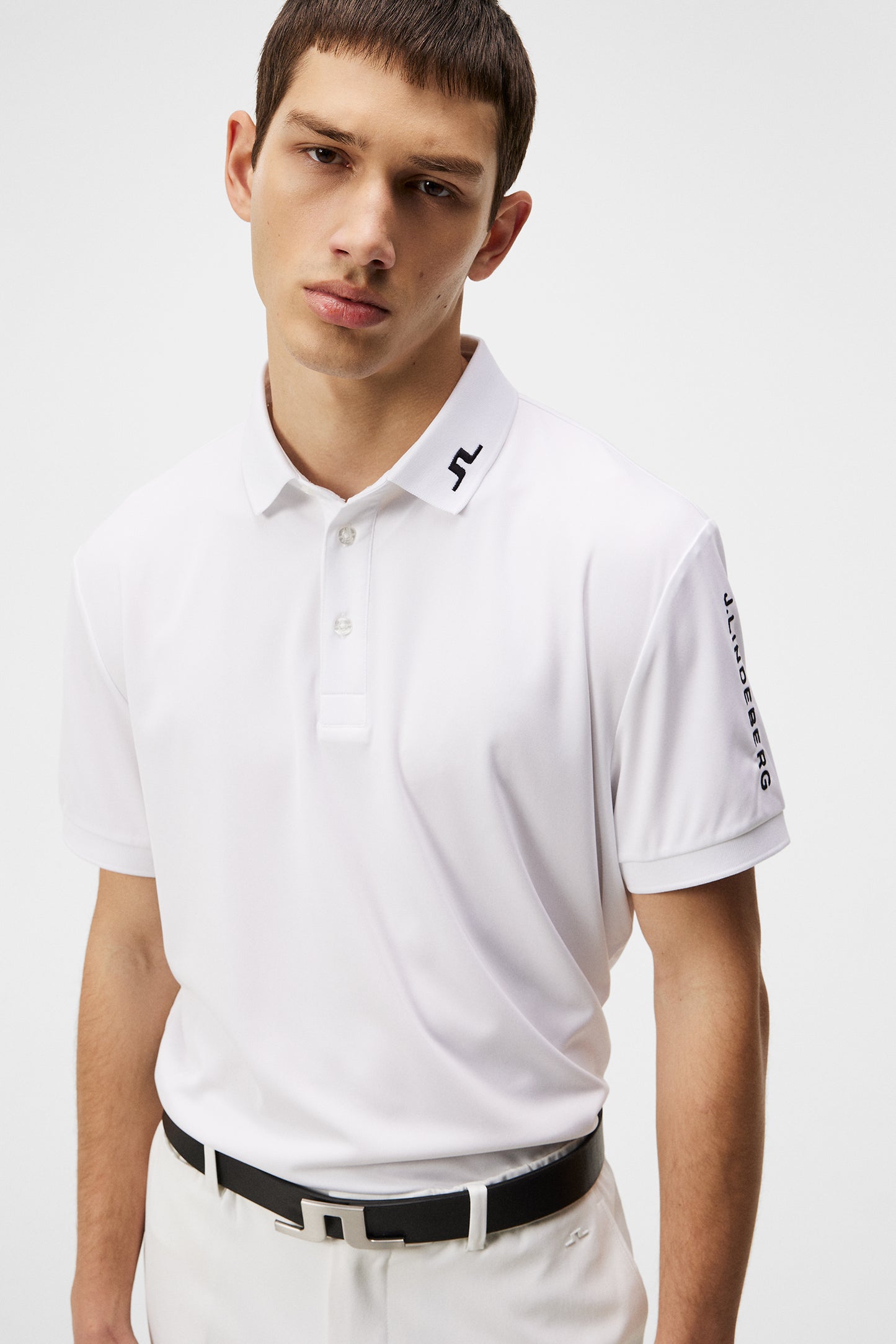 Tour Tech Reg Fit Golf Polo in White by J.Lindeberg