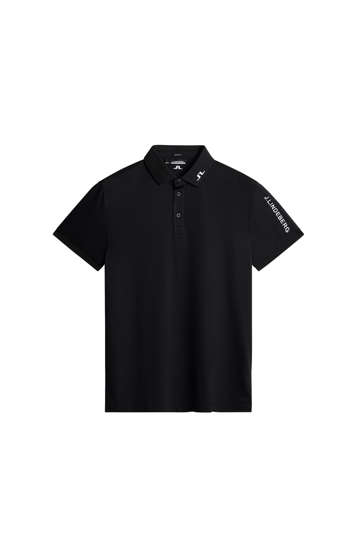 Tour Tech Reg Fit Golf Polo in Black by J.Lindeberg