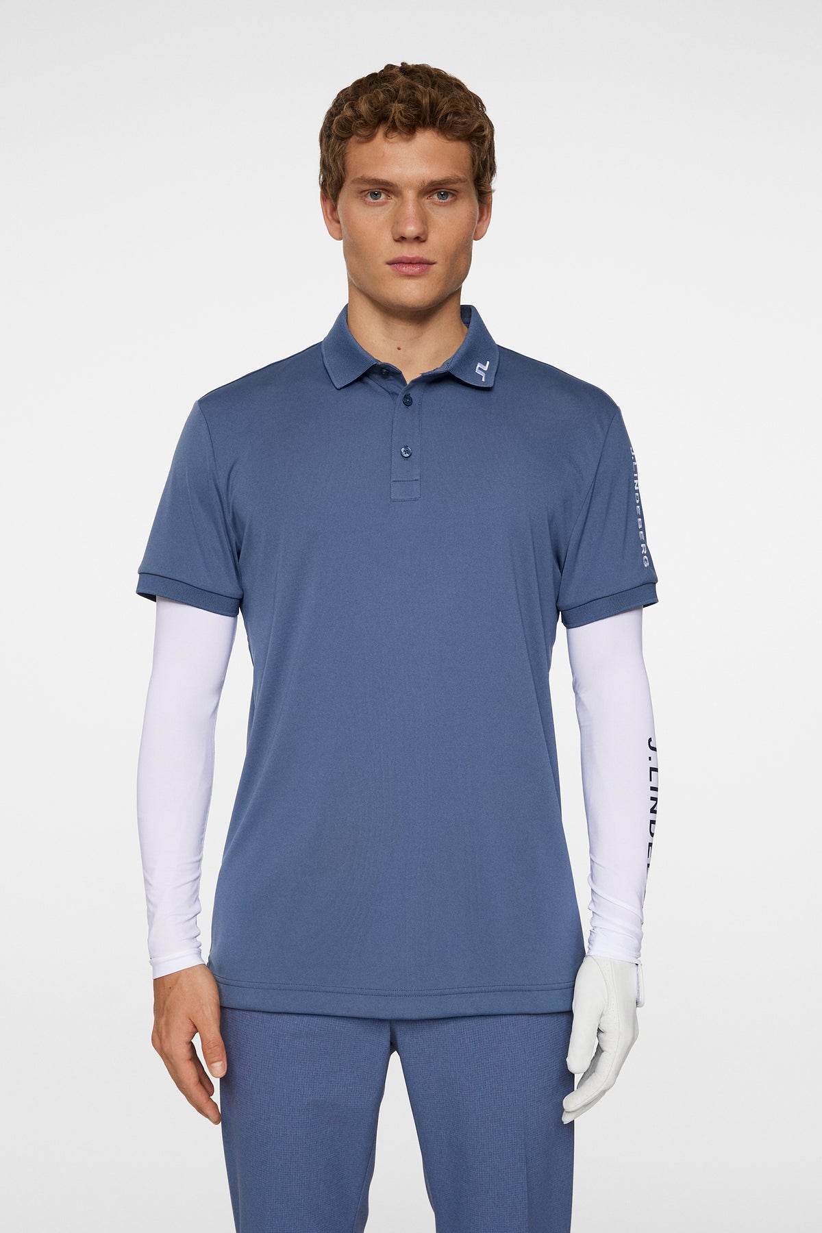 Tour Tech Polo in Vintage Indigo by J.Lindeberg