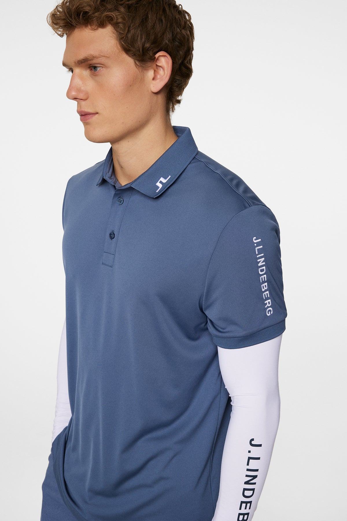 Tour Tech Polo in Vintage Indigo by J.Lindeberg