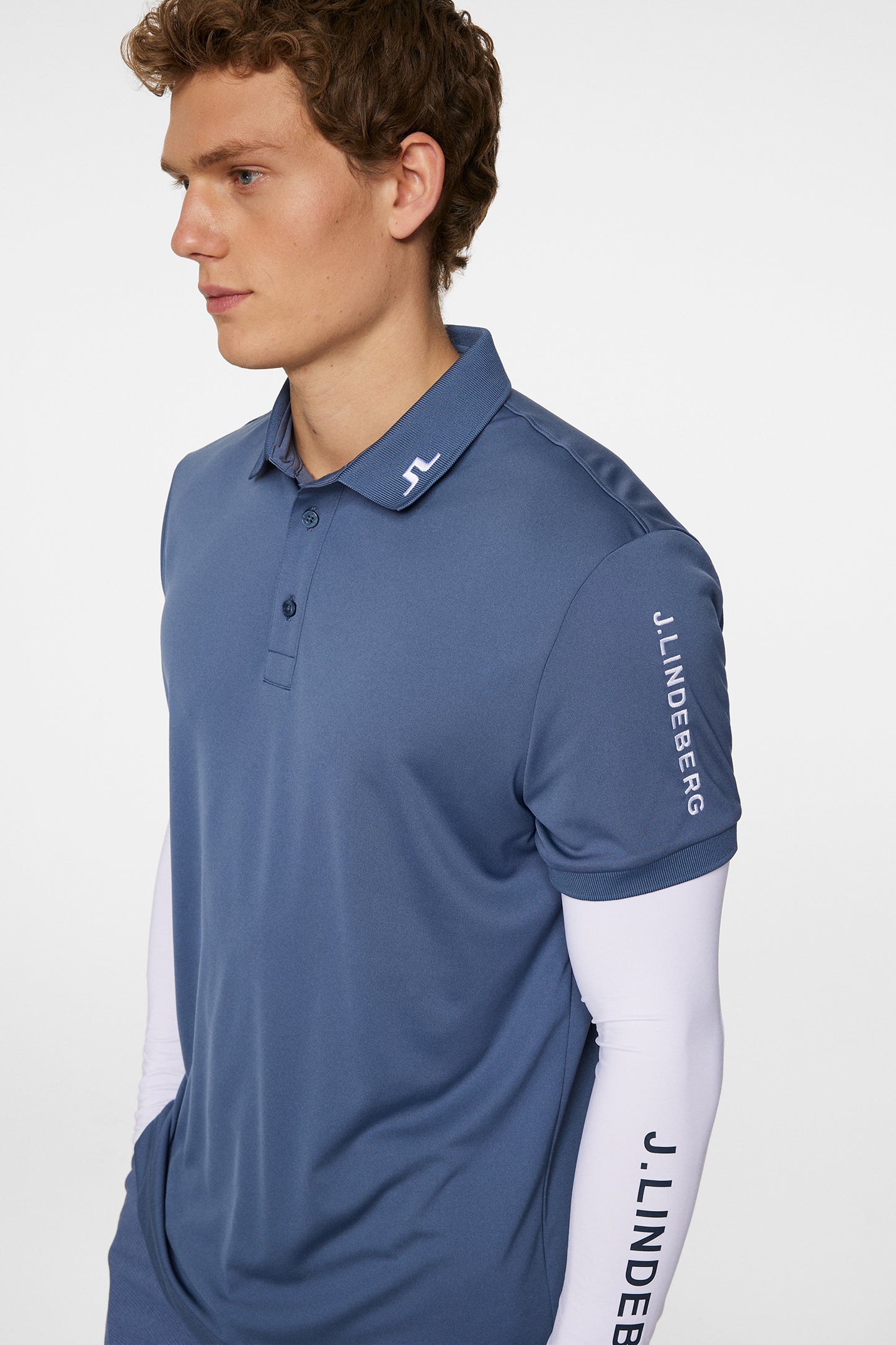 Tour Tech Polo in Vintage Indigo by J.Lindeberg