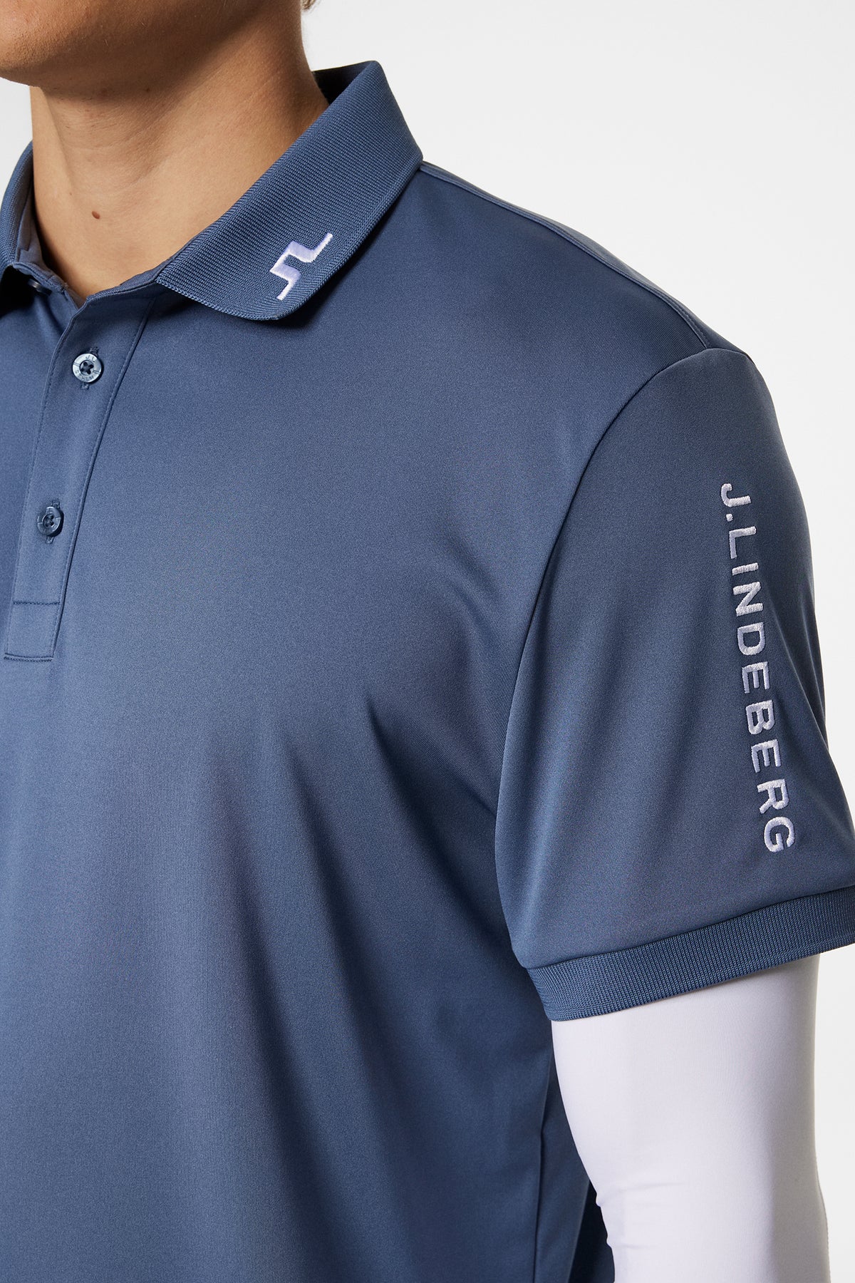Tour Tech Polo in Vintage Indigo by J.Lindeberg