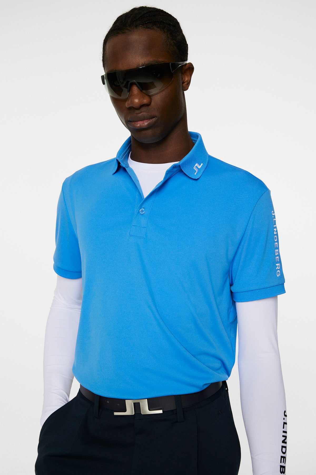 Tour Tech Polo in Sonic Blue by J.Lindeberg