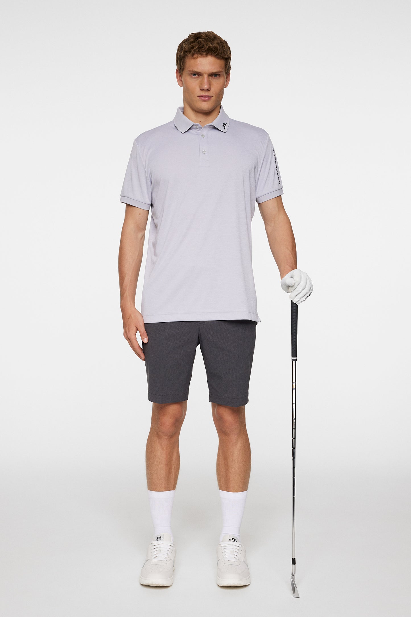 Tour Tech Polo in Light Grey Melange by J.Lindeberg