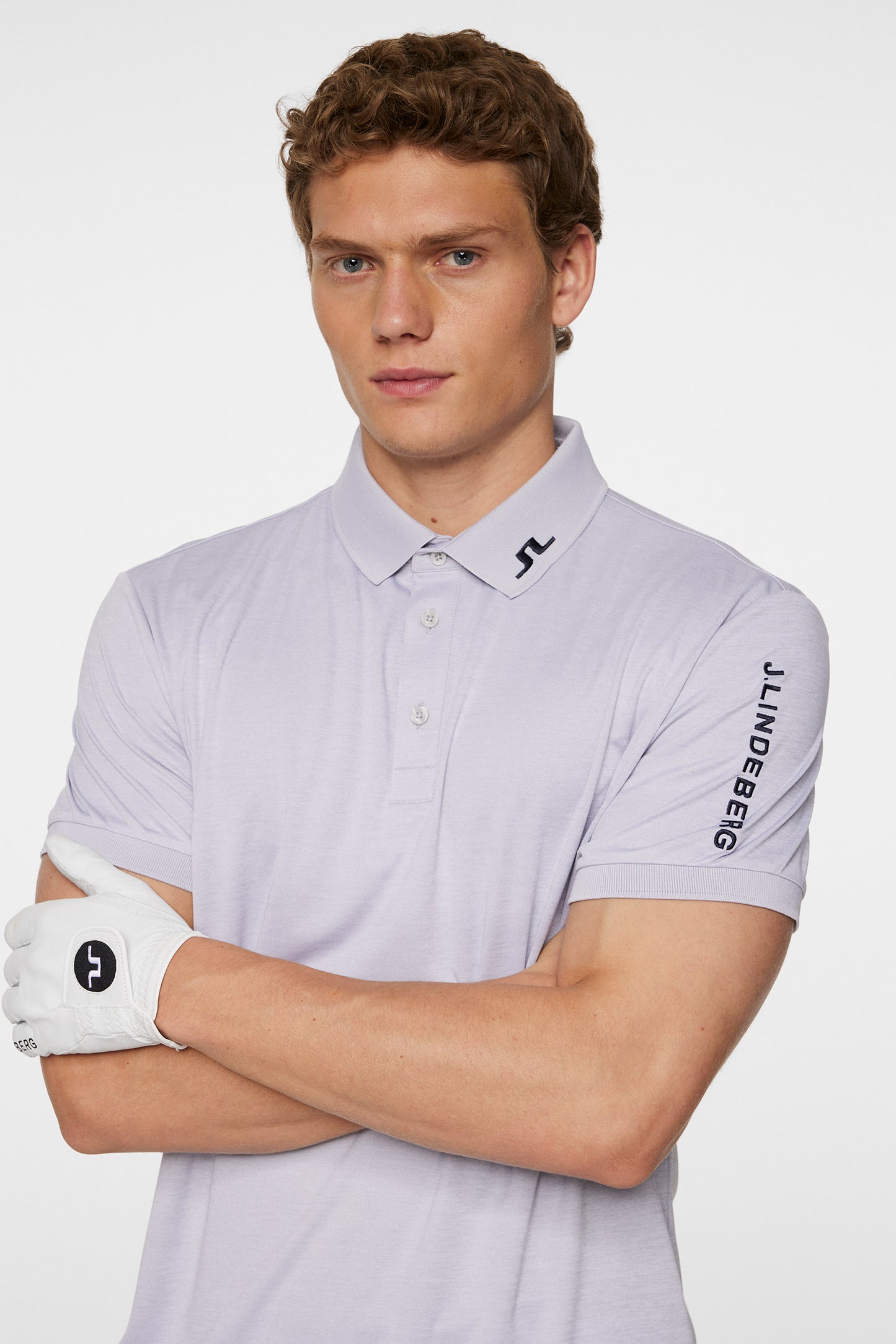 Tour Tech Polo in Light Grey Melange by J.Lindeberg