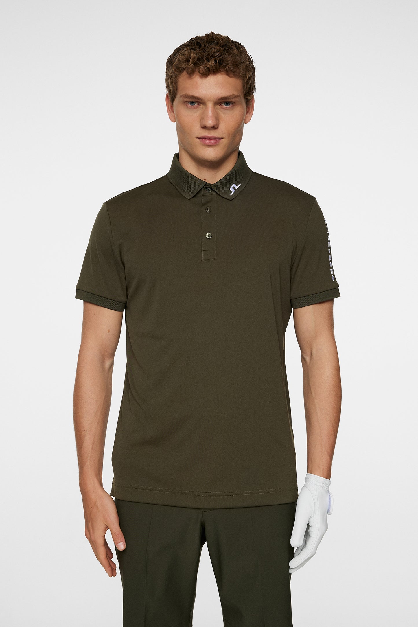 Tour Tech Slim Fit Polo in Forest Green by J.Lindeberg
