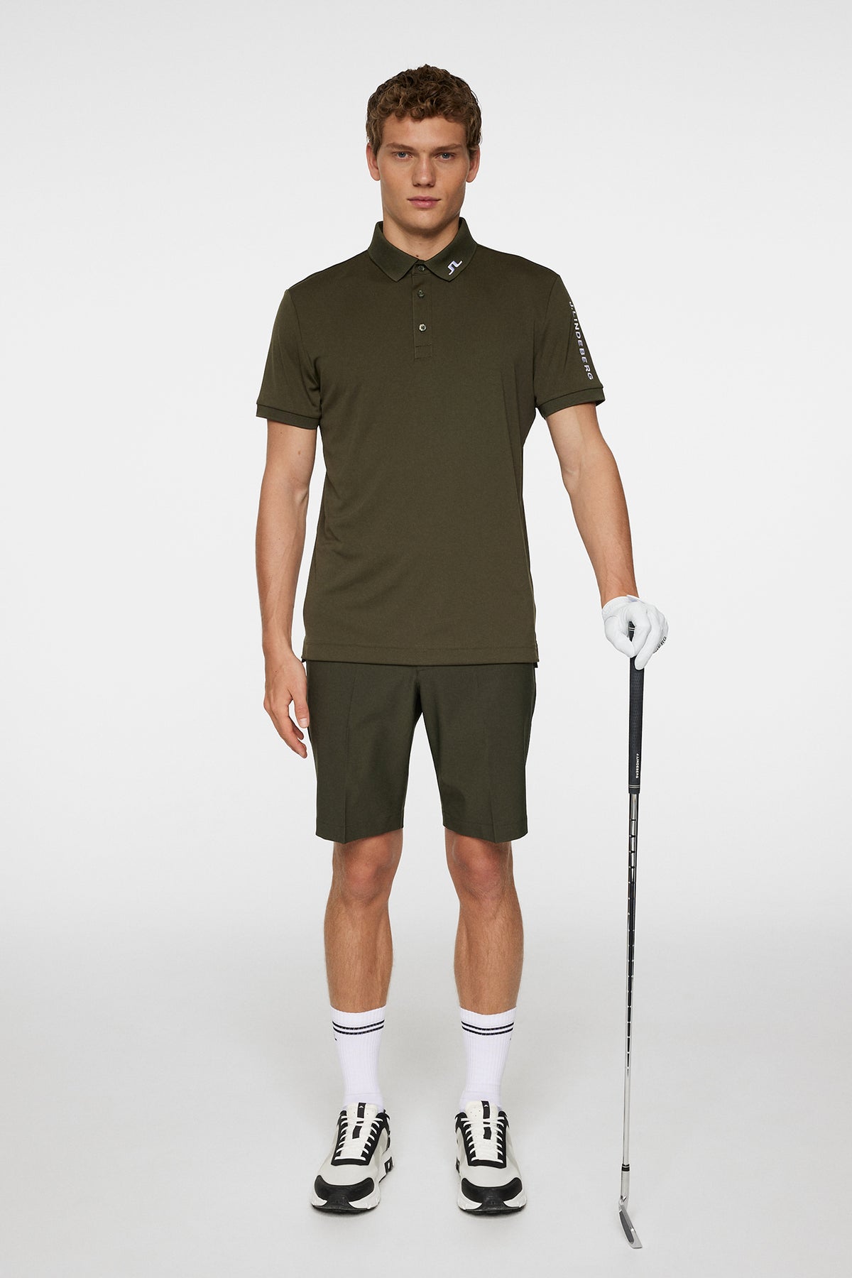 Tour Tech Slim Fit Polo in Forest Green by J.Lindeberg