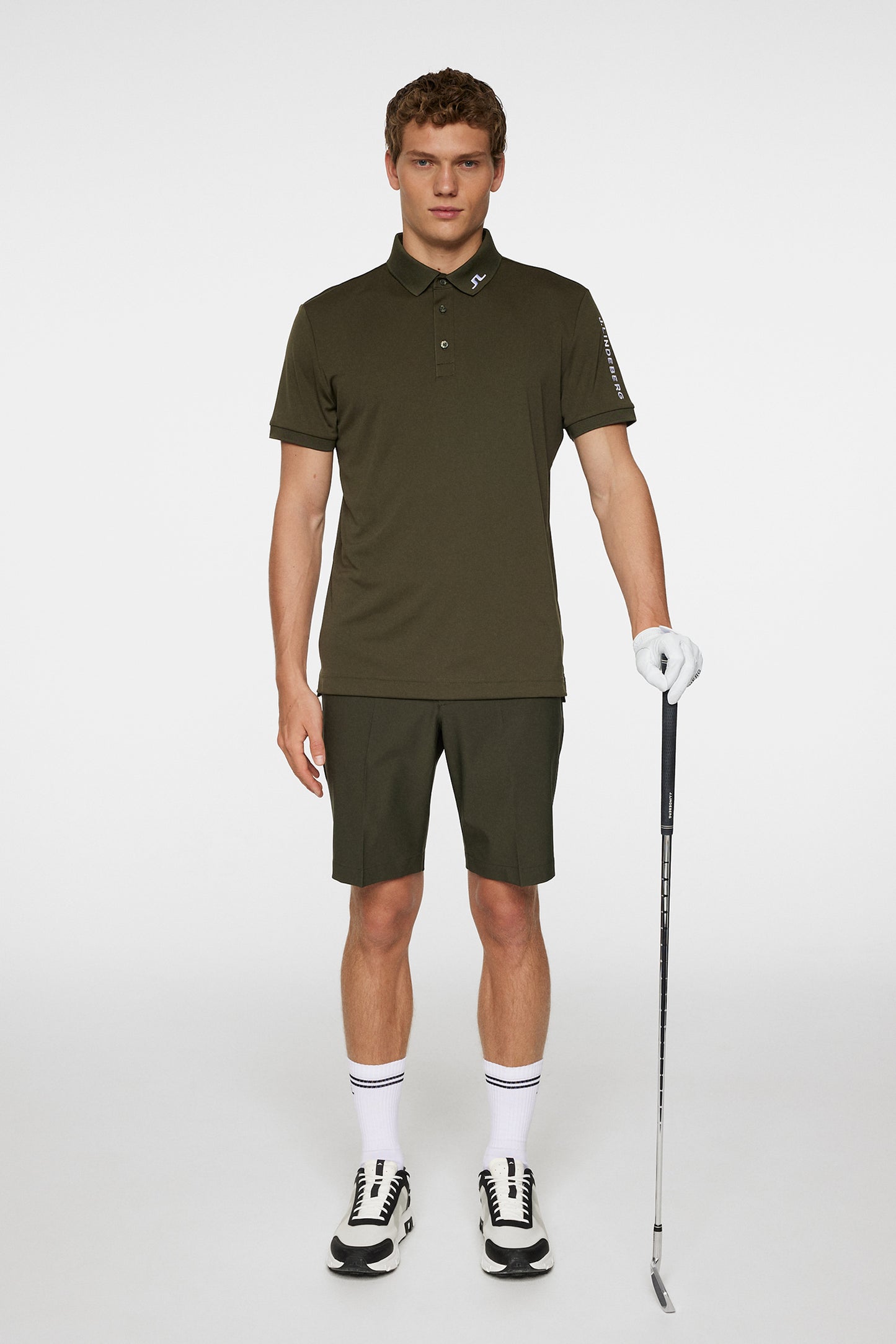 Tour Tech Slim Fit Polo in Forest Green by J.Lindeberg