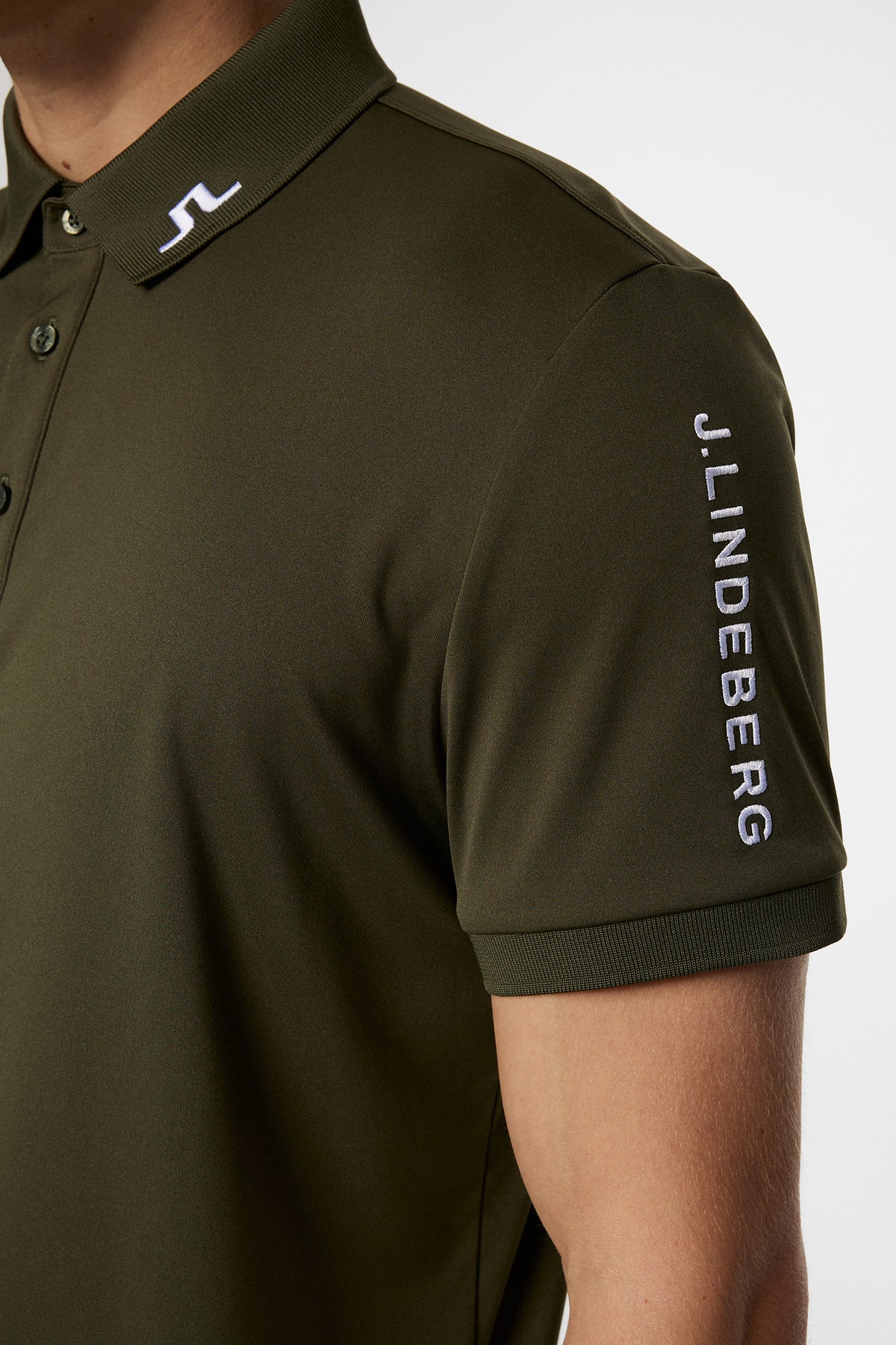 Tour Tech Slim Fit Polo in Forest Green by J.Lindeberg