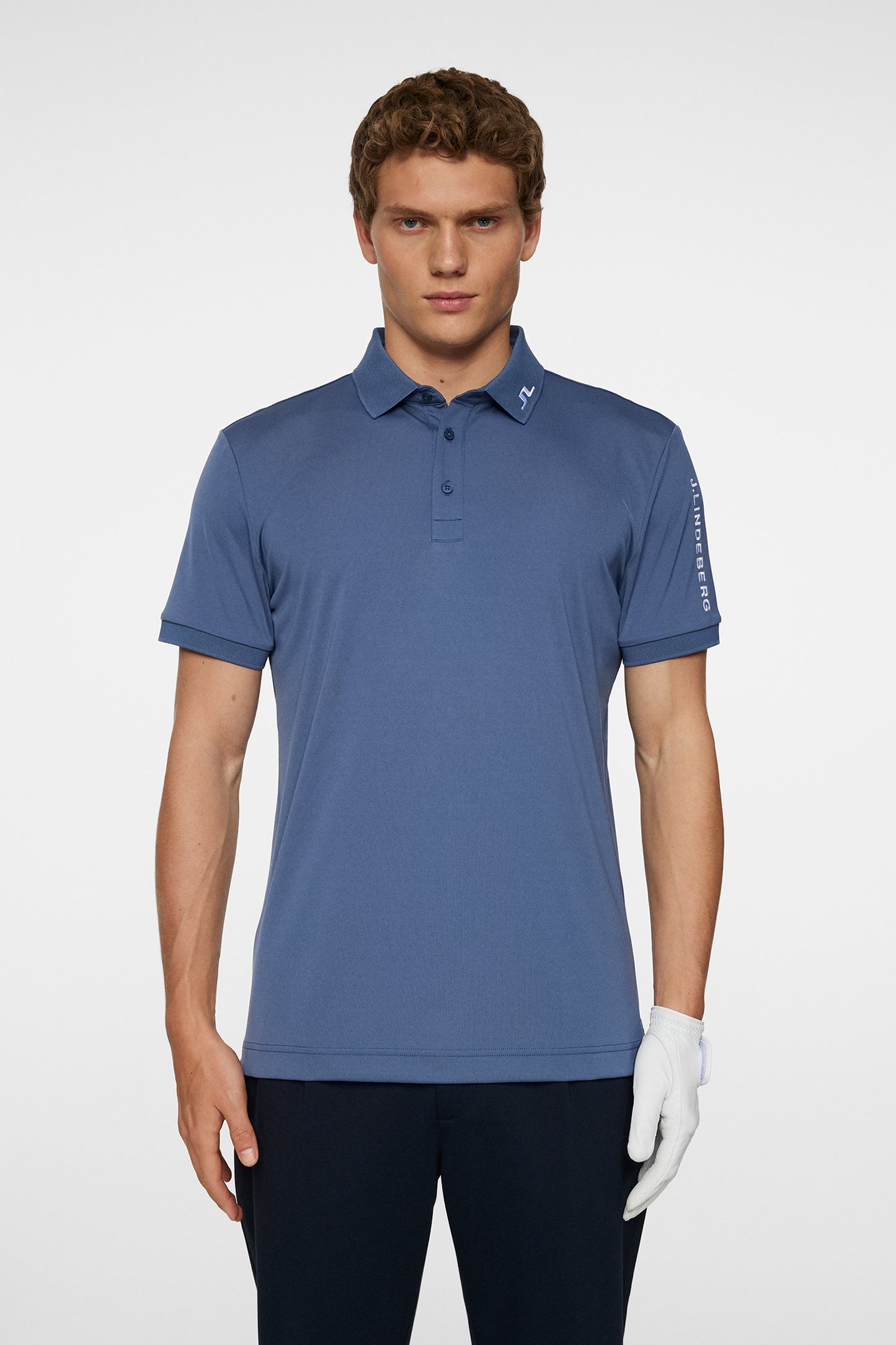 Tour Tech Slim Fit Polo in Vintage Indigo by J.Lindeberg