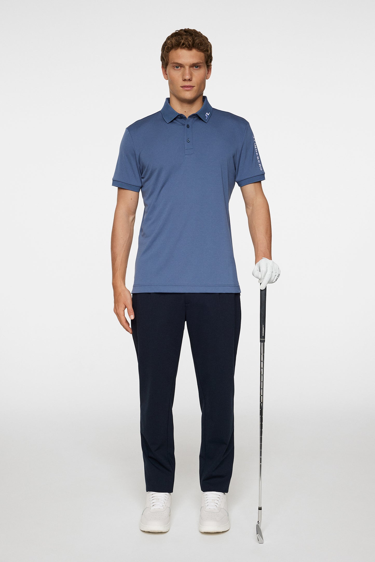 Tour Tech Slim Fit Polo in Vintage Indigo by J.Lindeberg
