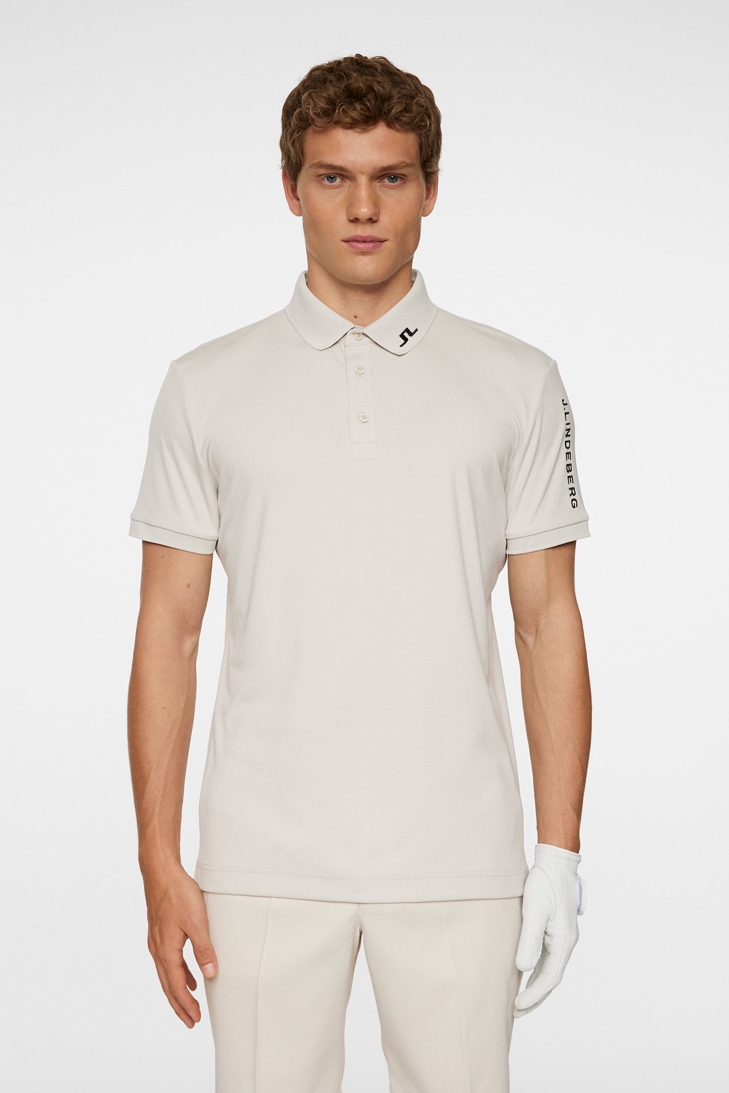 Tour Tech Slim Fit Polo in Moonbeam by J.Lindeberg
