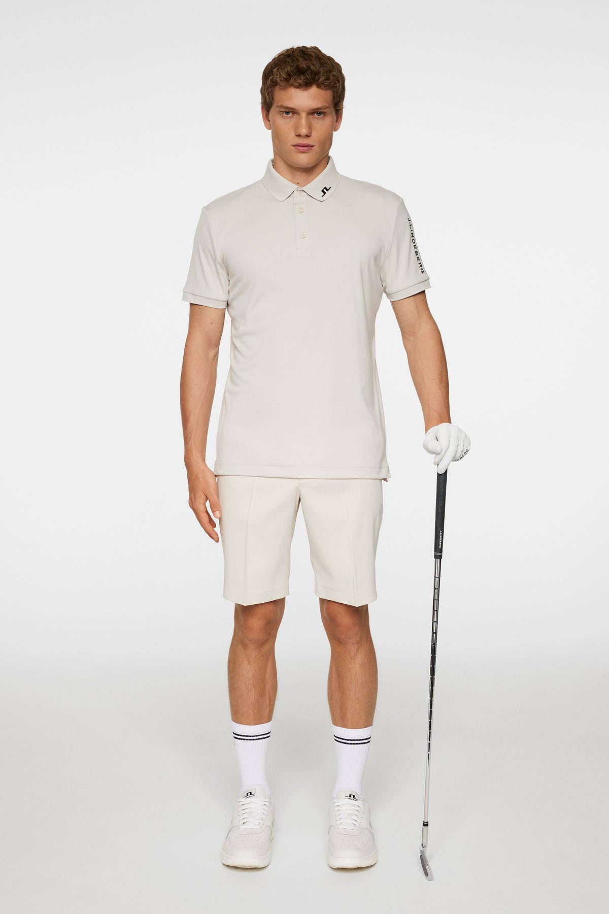 Tour Tech Slim Fit Polo in Moonbeam by J.Lindeberg