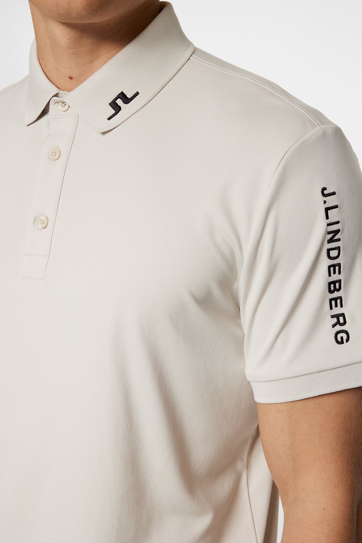 Tour Tech Slim Fit Polo in Moonbeam by J.Lindeberg