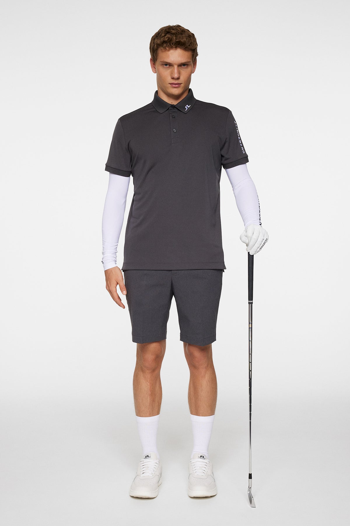Tour Tech Slim Fit Polo in Asphalt by J.Lindeberg