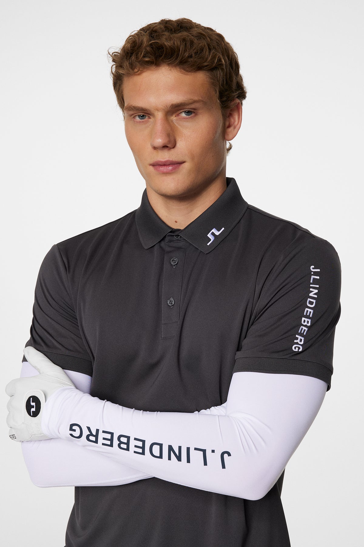 Tour Tech Slim Fit Polo in Asphalt by J.Lindeberg